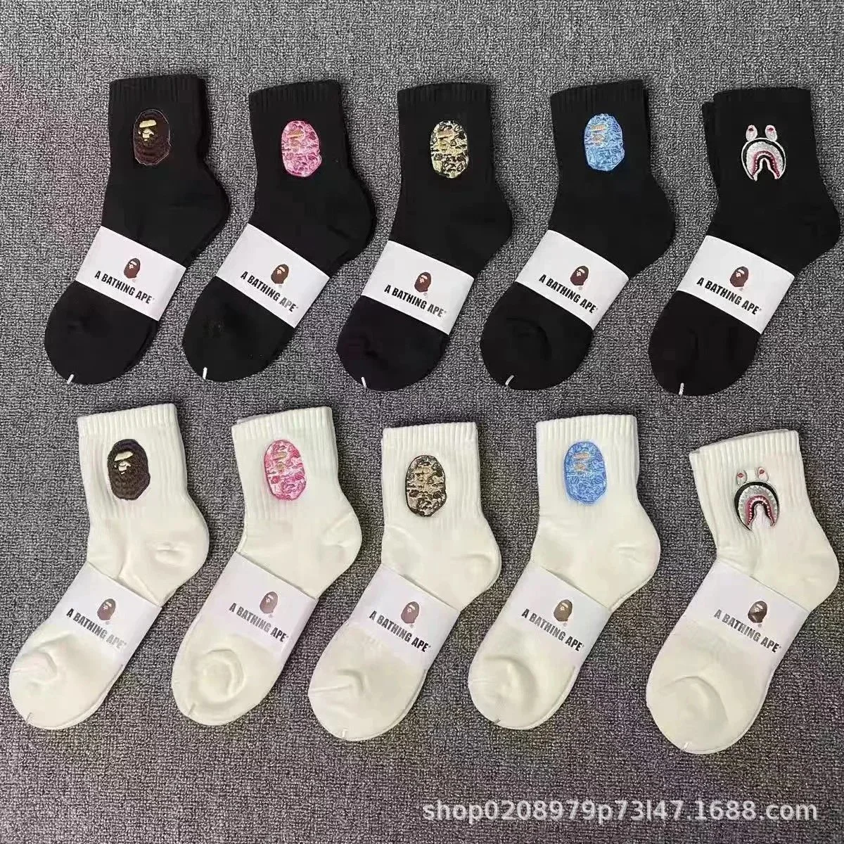 Towel socks Japanese trendy socks high-tube cotton socks sweat-absorbent white socks solid color mid-tube thickened casual socks for men and women