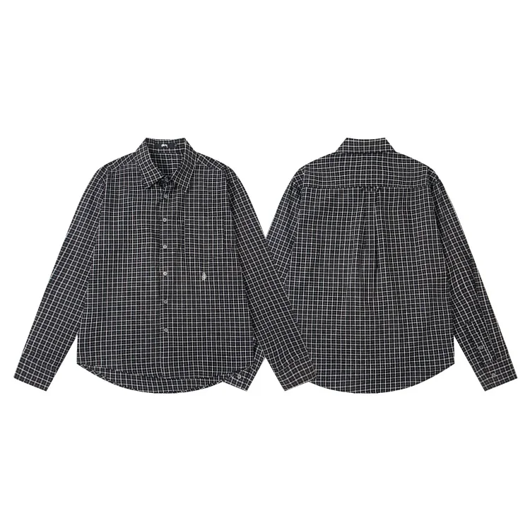 Reversible plaid lapel loose casual jacket for men and women(pic9) Reversible plaid lapel loose casual jacket for men and women