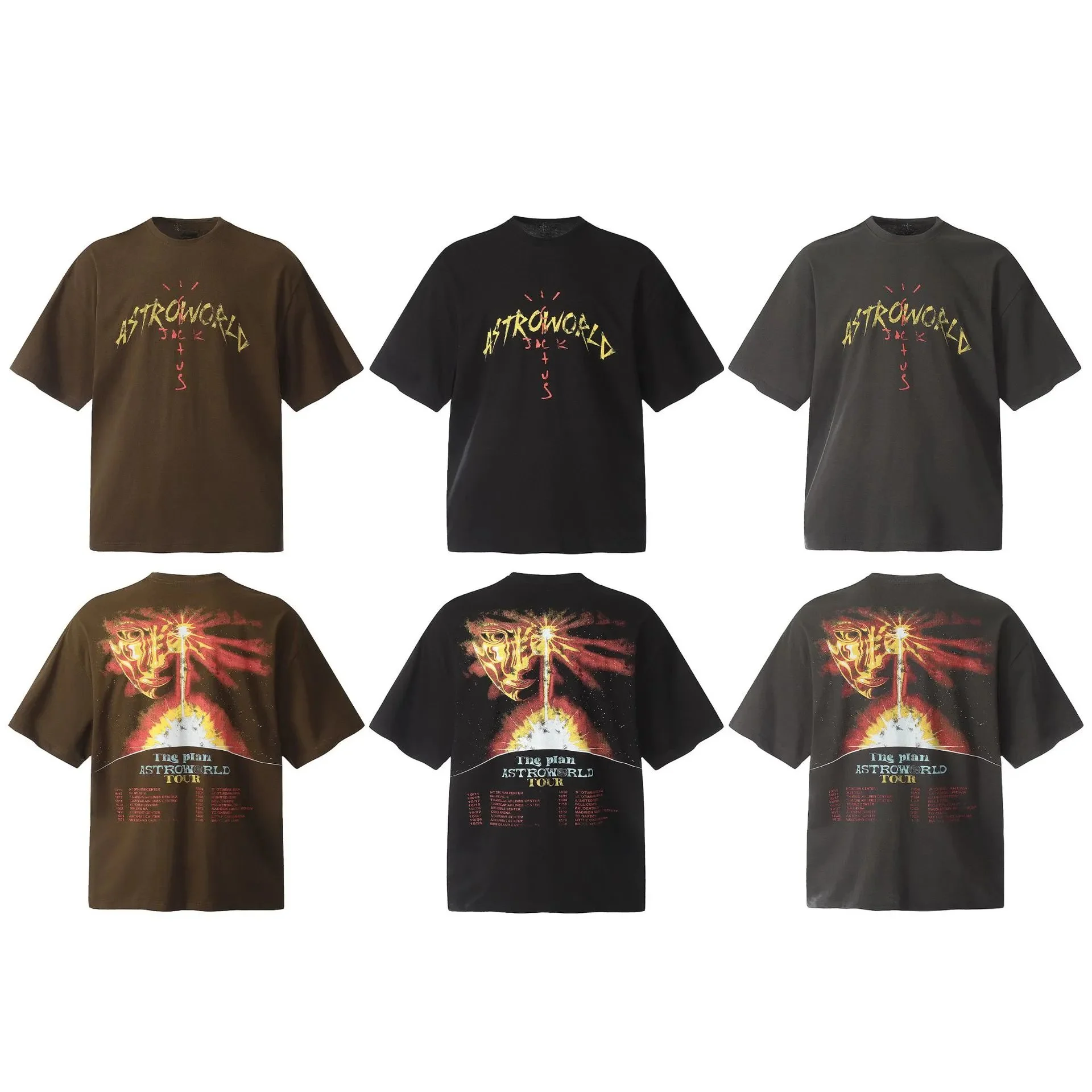 TRAVIS SCOTT CACTUS JACK album peripheral commemorative T-shirt simple letter print round neck short sleeves
