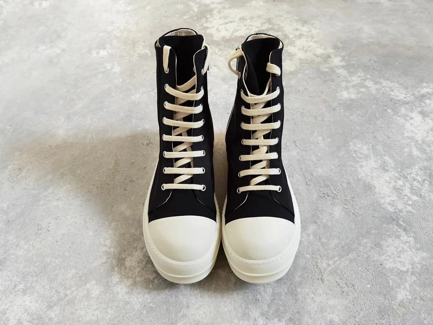 RICK OWENS RO multi-line drkshdw multi-line horizontal stripe satin high-top large Converse
