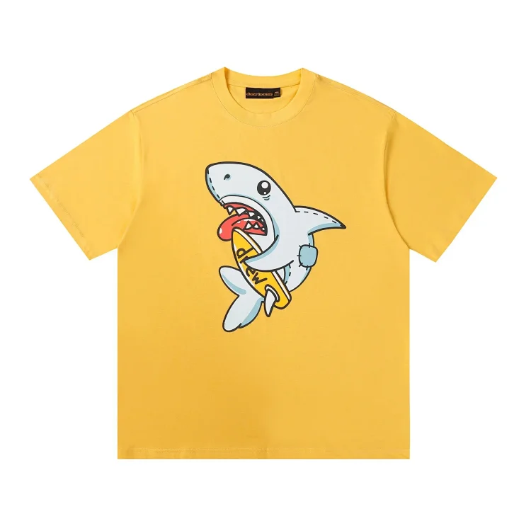 DREW HUOSE Summer classic Justin Bieber matching smiley face pattern round neck versatile T-shirt for couples(pic7) DREW HUOSE Summer classic Justin Bieber matching smiley face pattern round neck versatile T-shirt for couples
