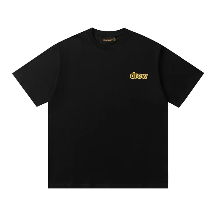 DREW HUOSE Summer classic Justin Bieber matching smiley face pattern round neck versatile T-shirt for couples(pic35) DREW HUOSE Summer classic Justin Bieber matching smiley face pattern round neck versatile T-shirt for couples