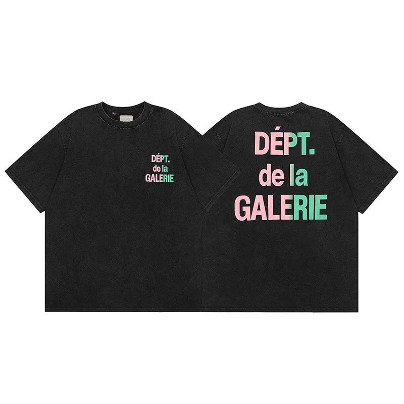 Gallery dept American fashion brand short-sleeved Vintage summer loose retro washed old high street T-shirt for men