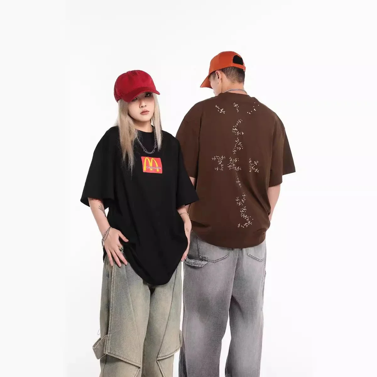 Travis Scott ts Cactus Jack shirt Fujiwara Hiroshi lightning joint TS men's and women's short-sleeved T-shirt
