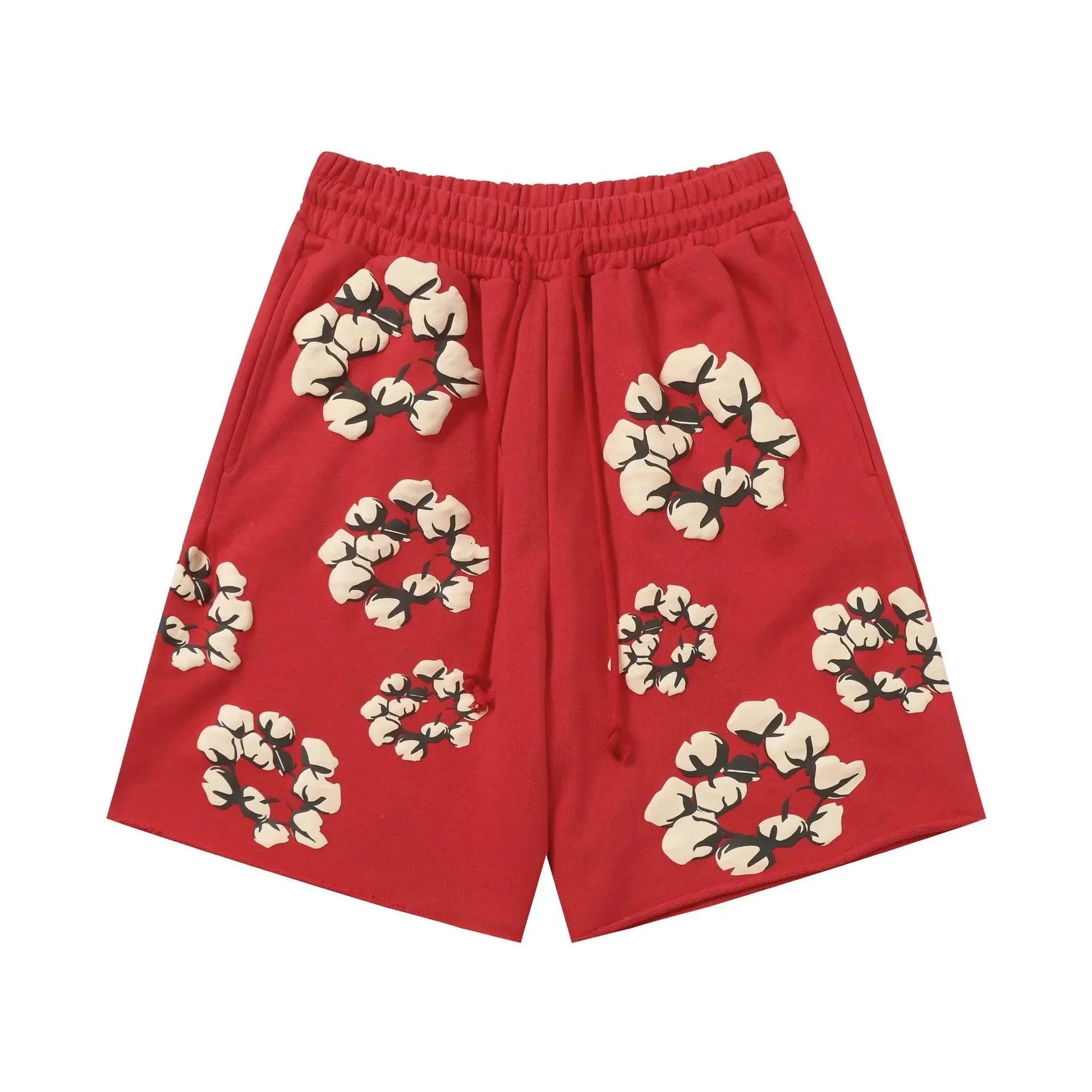 D.T kapok all-over printed short-sleeved loose T-shirt men's and women's shorts suit