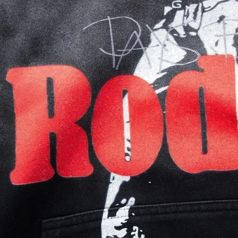 420g heavyweight washed sweatshirt American high street trendy brand travis scott hooded sweatshirt washed spray Ma Liu distressed retro male and female couple autumn Rodeo pure cotton terry