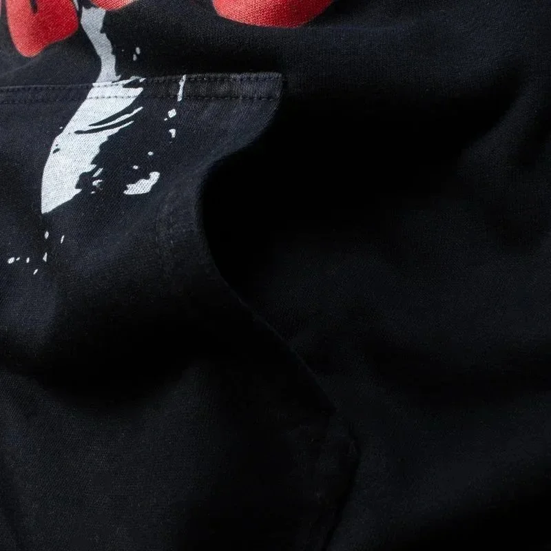 420g heavyweight washed sweatshirt American high street trendy brand travis scott hooded sweatshirt washed spray Ma Liu distressed retro male and female couple autumn Rodeo pure cotton terry