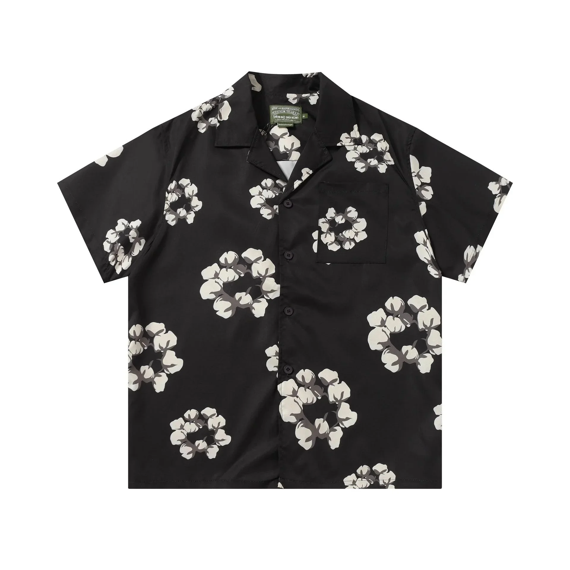 D.T kapok all-over printed short-sleeved loose T-shirt men's and women's shorts suit
