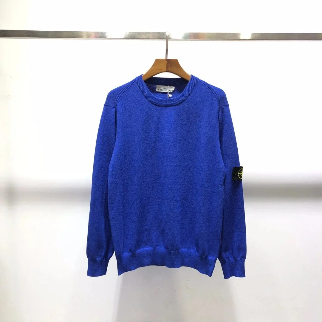 Cross-border sto*ne isla*nd Stone Island autumn and winter sweater basic classic armband couple round neck pullover long sleeve