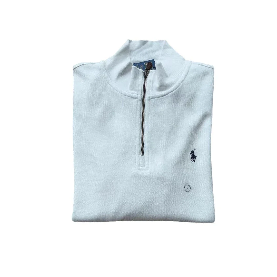 RL sweatshirt women's half zipper RL pony logo embroidered couple style stand collar long sleeves