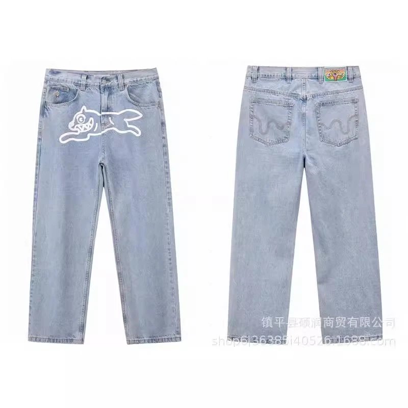 Champion Leopard Embroidery Denim Shorts And Jeans Assorted Colors Streetwear