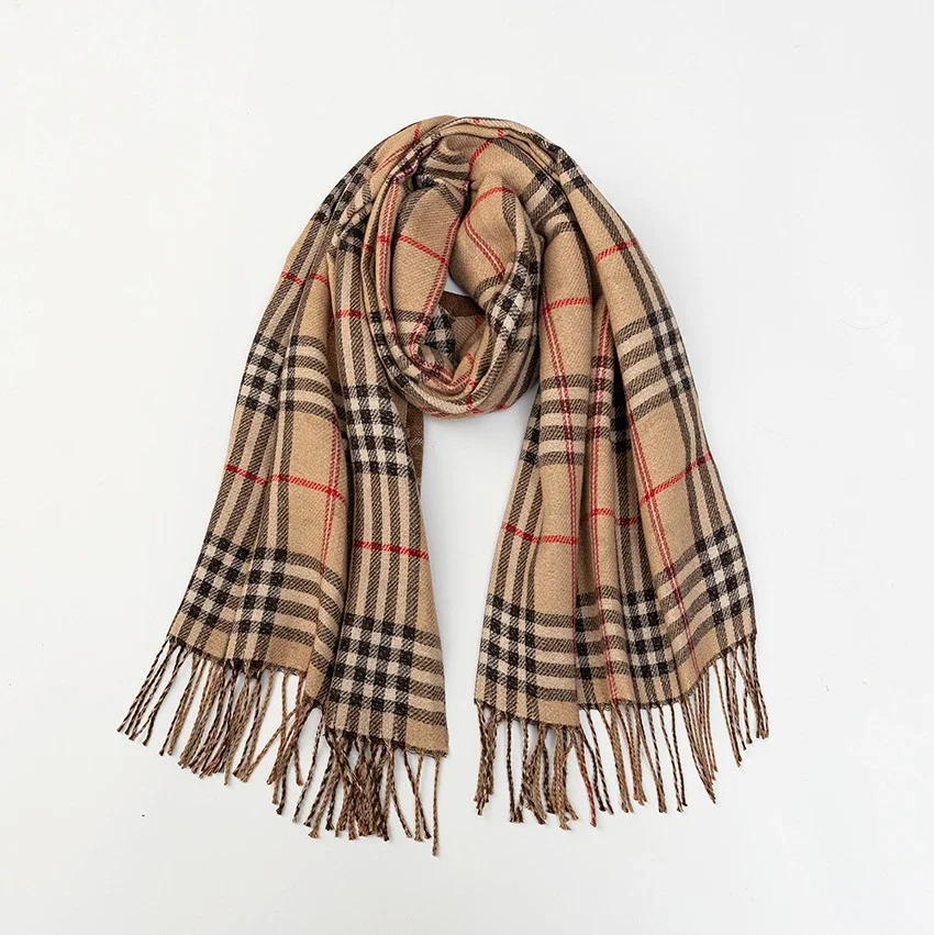 Letter CC jacquard new autumn and winter plaid double-sided warm imitation cashmere