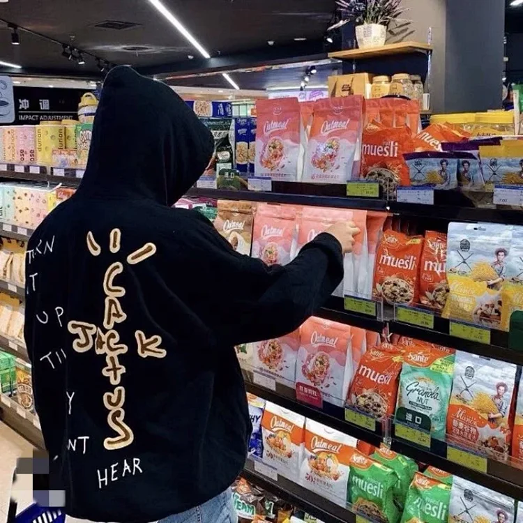 European and American trendy brand Travis Scott Sun Stickman Foamed Velvet Hoodie Sweatshirt Mens and Womens Jacket(pic5) European and American trendy brand Travis Scott Sun Stickman Foamed Velvet Hoodie Sweatshirt Men's and Women's Jacket