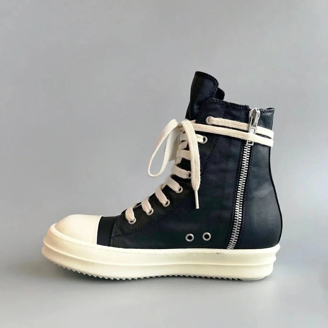 RICK OWENS RO double line DRKSHDW old wax cloth high top large Converse