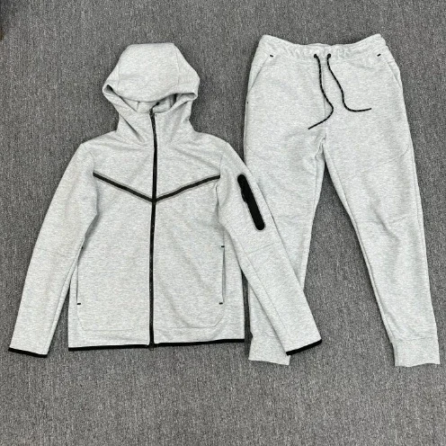 Cross-border hooded zipper shirt suit for men spring and autumn new sportswear casual jacket footwear sweatpants two-piece set