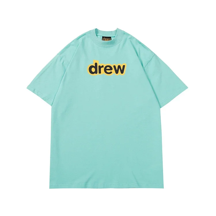 DREW HUOSE Summer classic Justin Bieber matching smiley face pattern round neck versatile T-shirt for couples(pic41) DREW HUOSE Summer classic Justin Bieber matching smiley face pattern round neck versatile T-shirt for couples