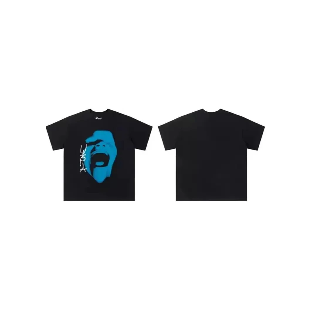 2024 New Travis Scott Cactus Jack Utopia Joint Model Crying Blue Face Short Sleeves