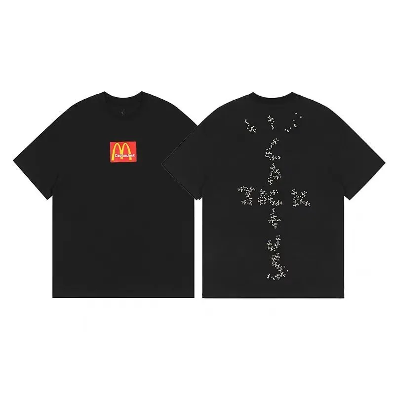 Travis Scott ts Cactus Jack shirt Fujiwara Hiroshi lightning joint TS men's and women's short-sleeved T-shirt