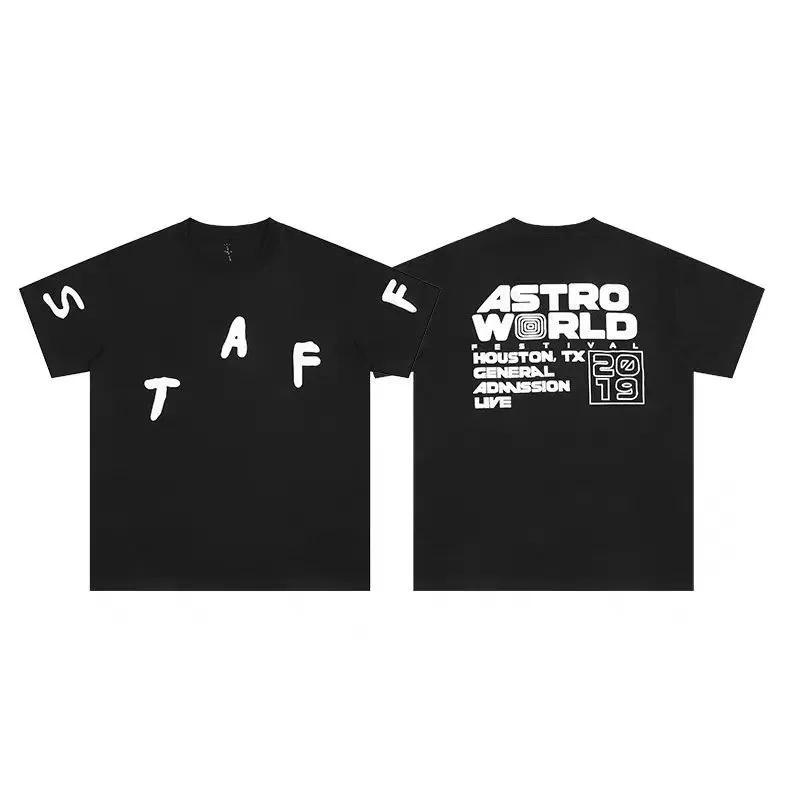 Travis Scott ts Cactus Jack shirt Fujiwara Hiroshi lightning joint TS men's and women's short-sleeved T-shirt
