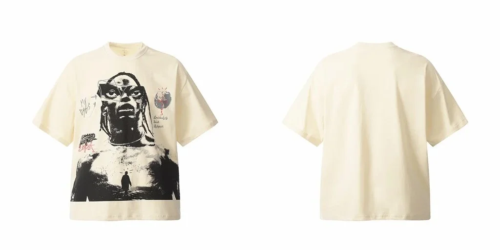 Travis Scott ts Cactus Jack shirt Fujiwara Hiroshi lightning joint TS men's and women's short-sleeved T-shirt