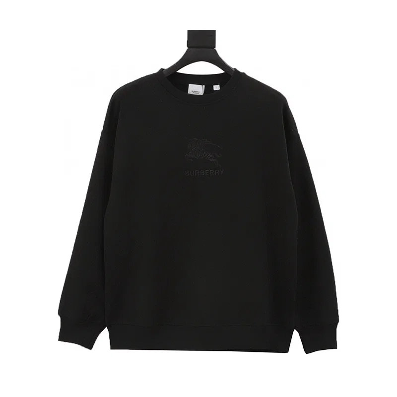 BBR 24Fw dark pattern chest embroidered war horse round neck sweatshirt for men and women