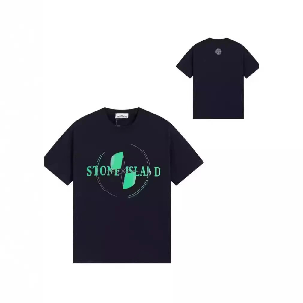 Stone Island Short Sleeve T-Shirt Navy And White Graphic Print