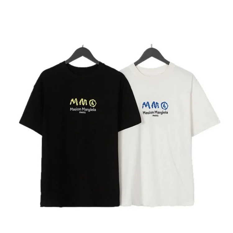 Majia letter embroidery printed short-sleeved T-shirt high street trendy brand for men and women(pic45) Majia letter embroidery printed short-sleeved T-shirt high street trendy brand for men and women