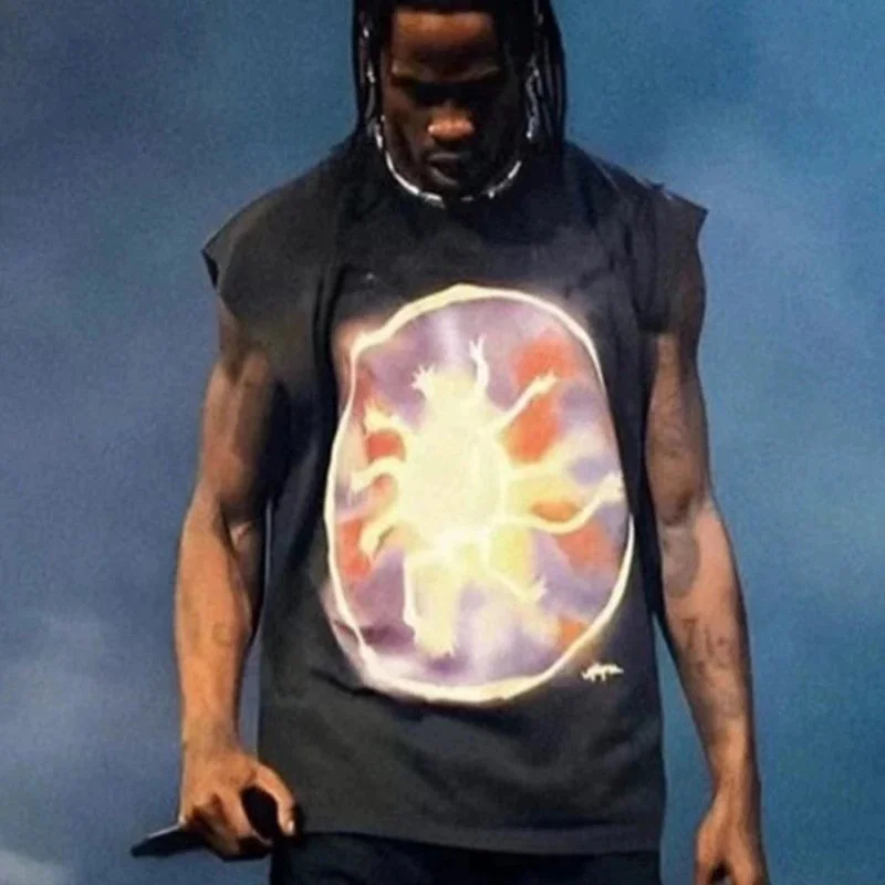 2024 new American street style Travis Scott Cactus Jack Confederacy short-sleeved T-shirt tee