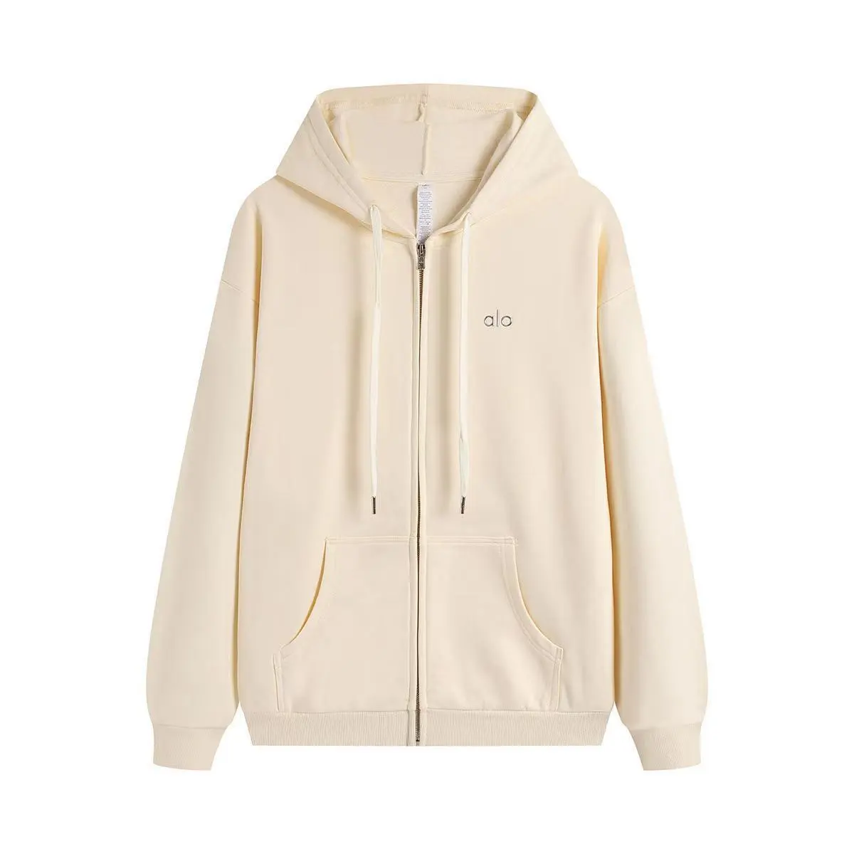 Heavyweight round neck hooded sweatshirt suit loose warm shirt zipper casual jacket for men and women