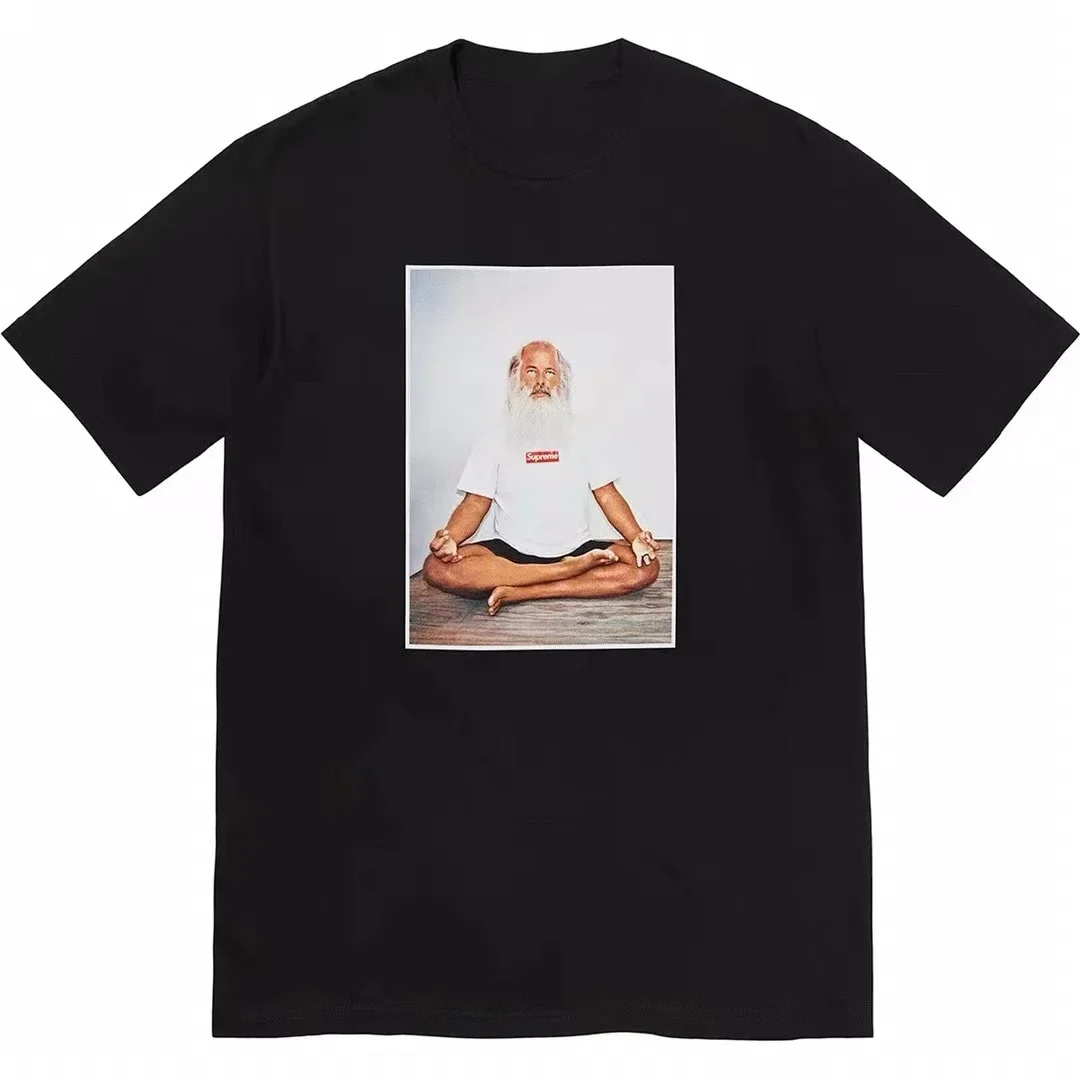Pure cotton letter short-sleeved tee men's and women's classic printed T-shirts, loose and casual