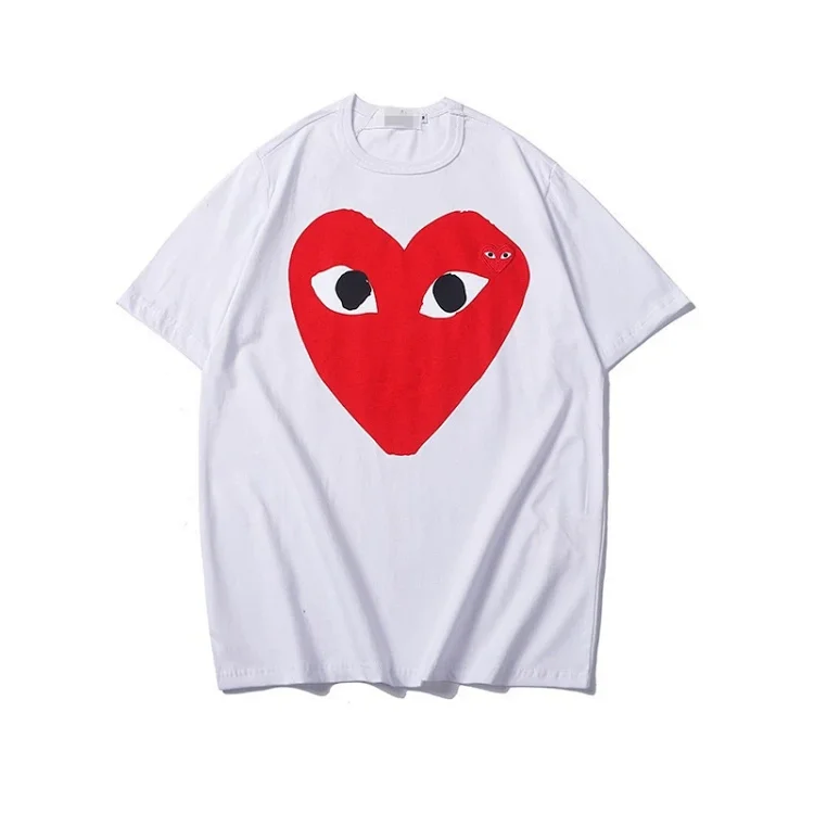 plaLove embroidered short-sleeved pure cotton red heart eyes couple T-shirt(pic37) plaLove embroidered short-sleeved pure cotton red heart eyes couple T-shirt