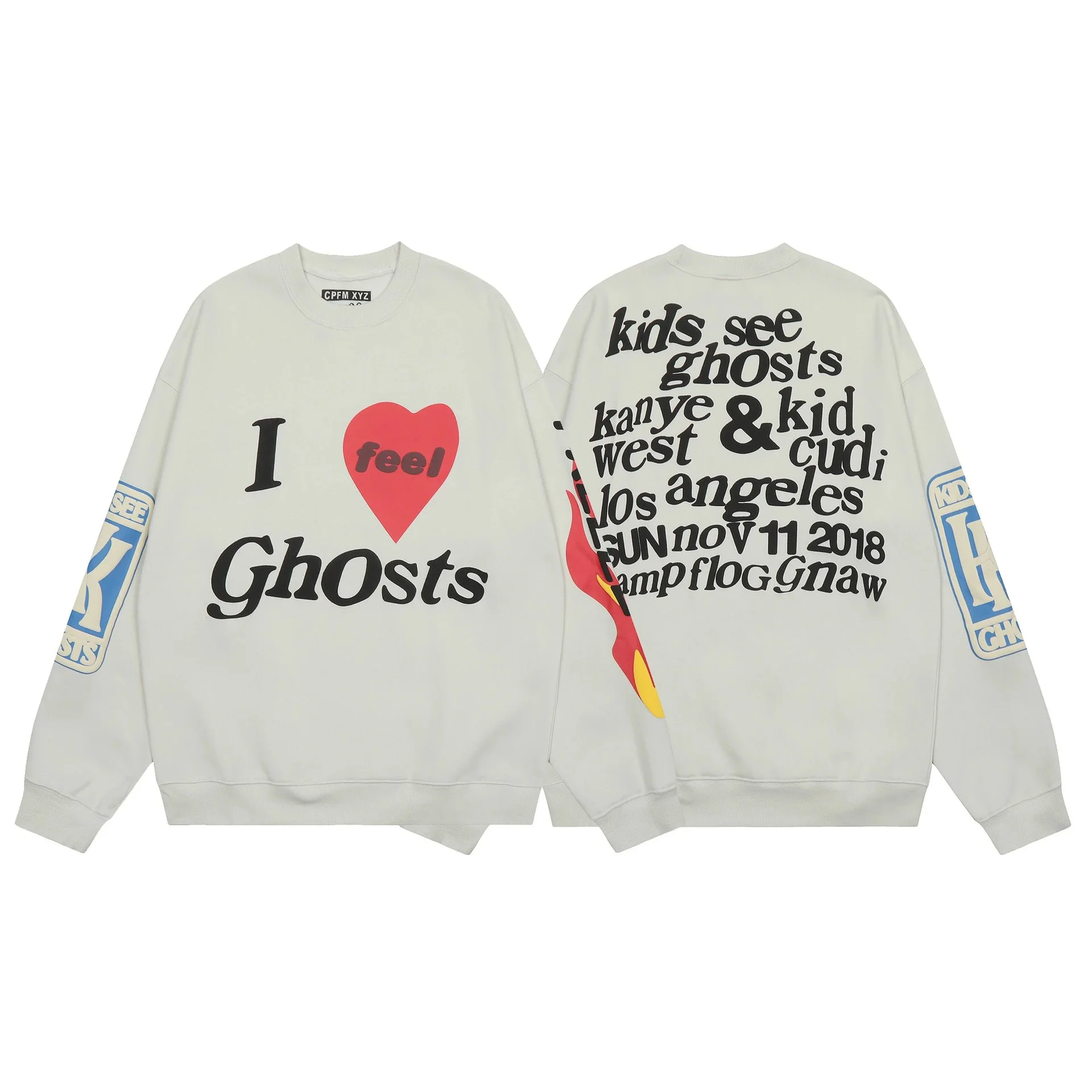 Foam printed sweatshirts for men and women, trendy brand hoodies for couples