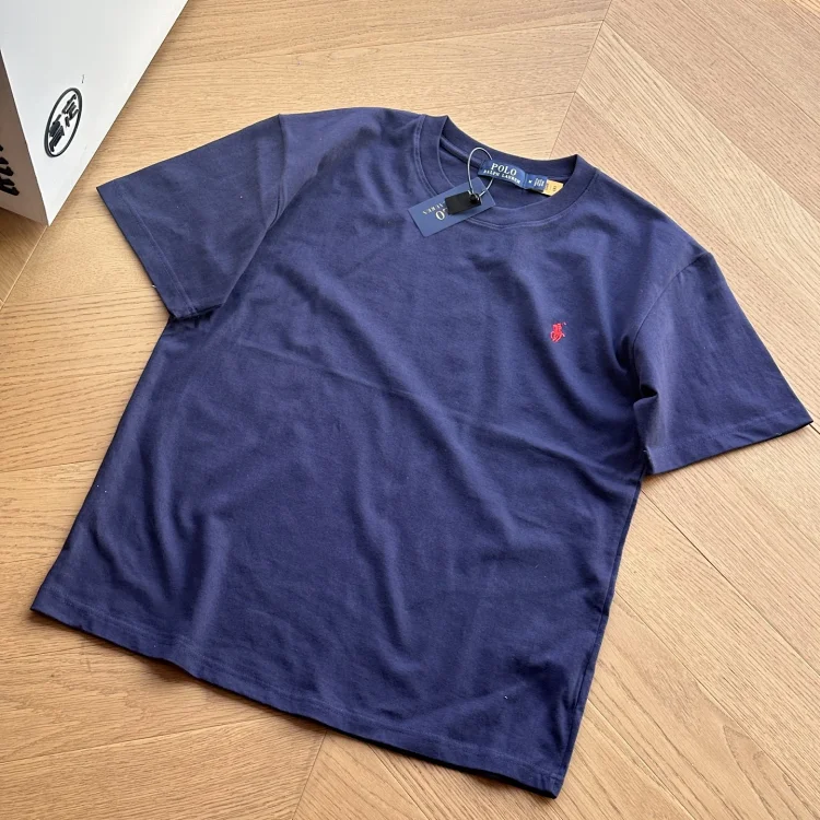 Versatile solid color classic cotton T-shirt with seven-color pony embroidery for couples(pic6) Versatile solid color classic cotton T-shirt with seven-color pony embroidery for couples