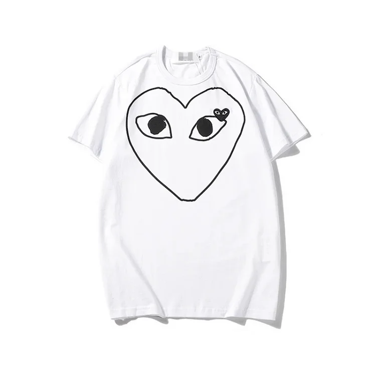 plaLove embroidered short-sleeved pure cotton red heart eyes couple T-shirt(pic29) plaLove embroidered short-sleeved pure cotton red heart eyes couple T-shirt