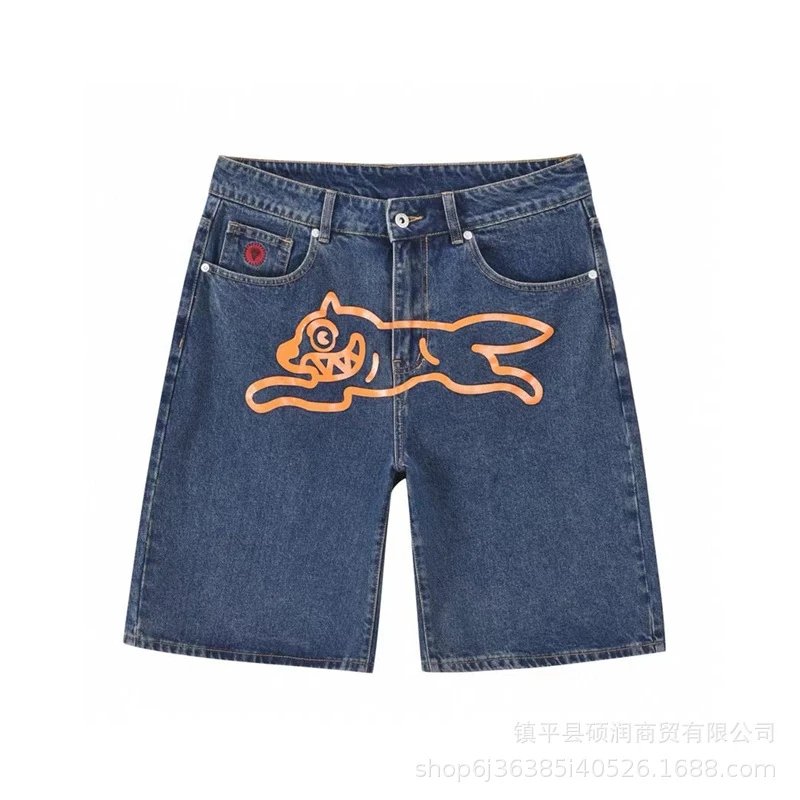 Iceberg Iceberg Leopard Denim Shorts - Deep Blue Blue