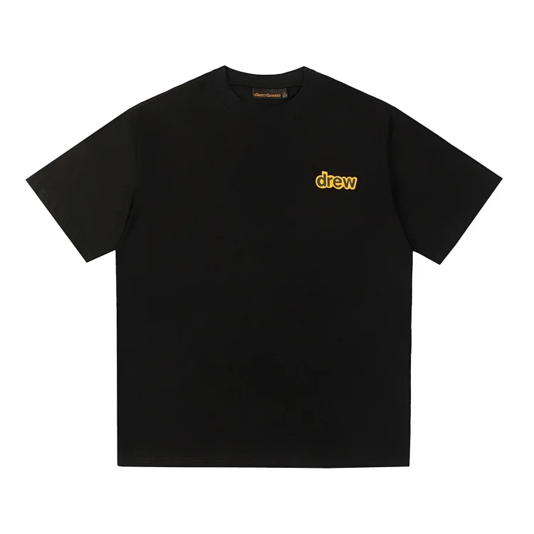 DREW HUOSE Summer classic Justin Bieber matching smiley face pattern round neck versatile T-shirt for couples(pic29) DREW HUOSE Summer classic Justin Bieber matching smiley face pattern round neck versatile T-shirt for couples