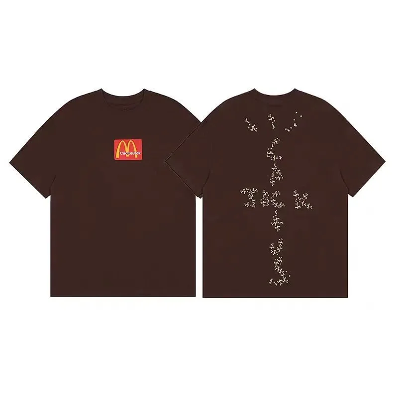 Travis Scott ts Cactus Jack shirt Fujiwara Hiroshi lightning joint TS men's and women's short-sleeved T-shirt