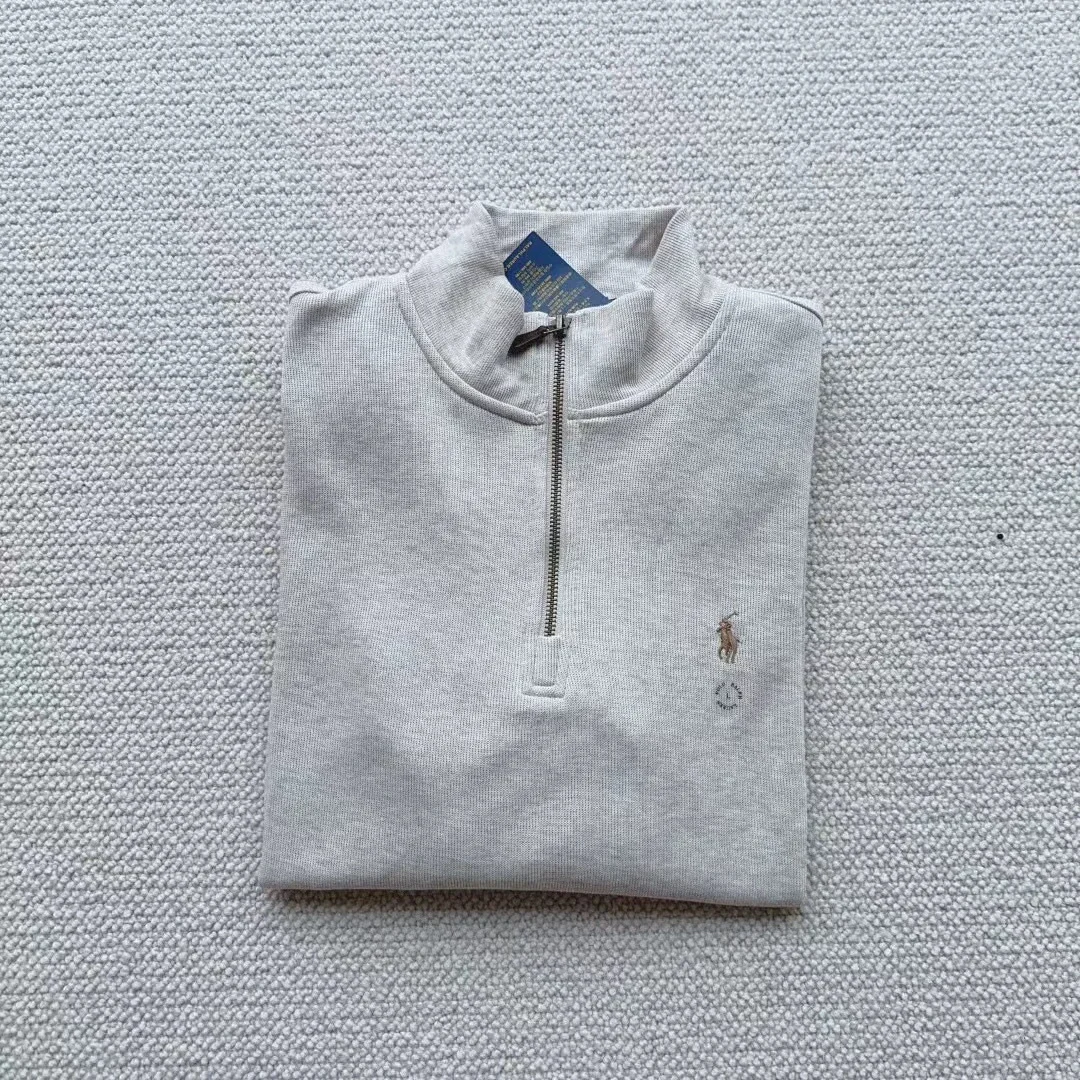 RL sweatshirt women's half zipper RL pony logo embroidered couple style stand collar long sleeves