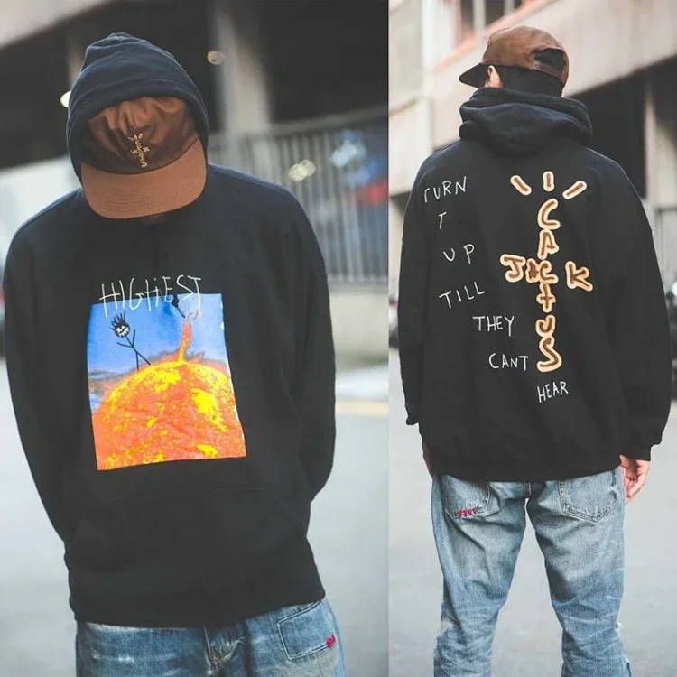 European and American trendy brand Travis Scott Sun Stickman Foamed Velvet Hoodie Sweatshirt Mens and Womens Jacket(pic3) European and American trendy brand Travis Scott Sun Stickman Foamed Velvet Hoodie Sweatshirt Men's and Women's Jacket