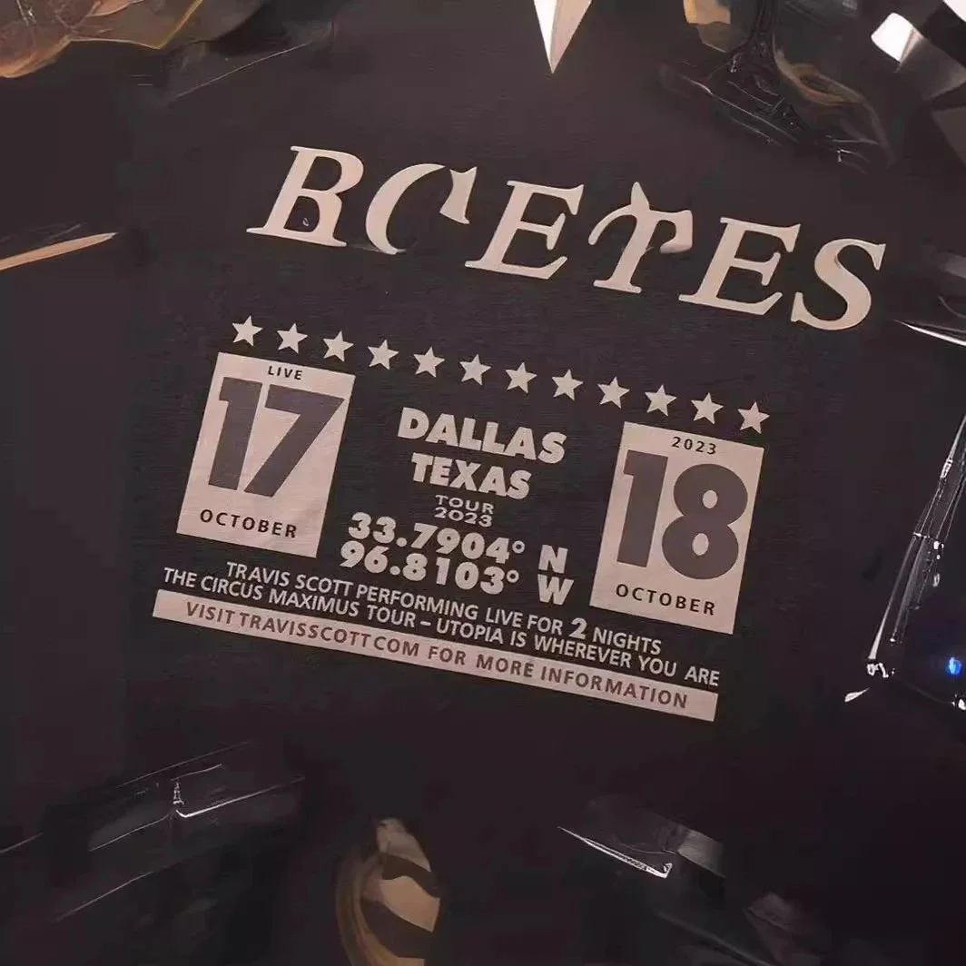 2024 new American street style Travis Scott Cactus Jack Confederacy short-sleeved T-shirt tee