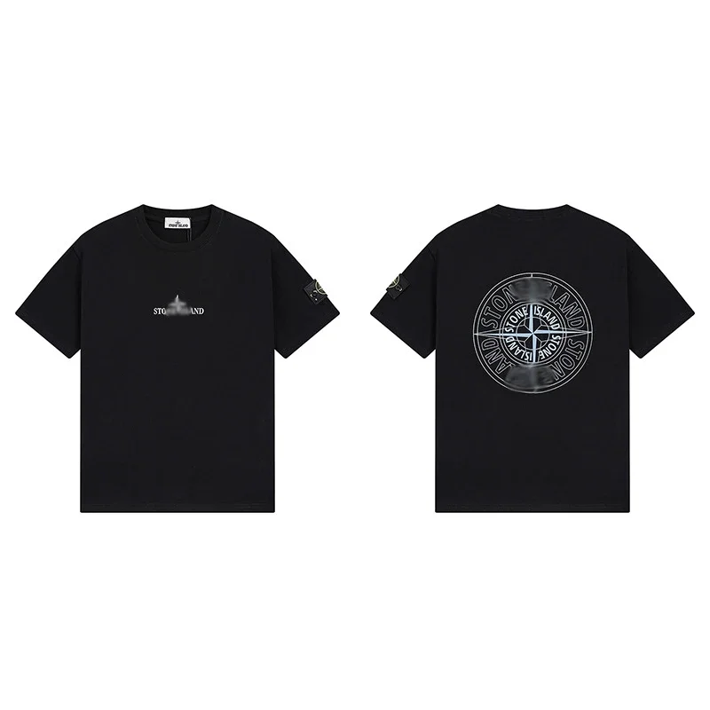 Shitongdao casual short-sleeved T-shirt printed loose round neck same style for men and women