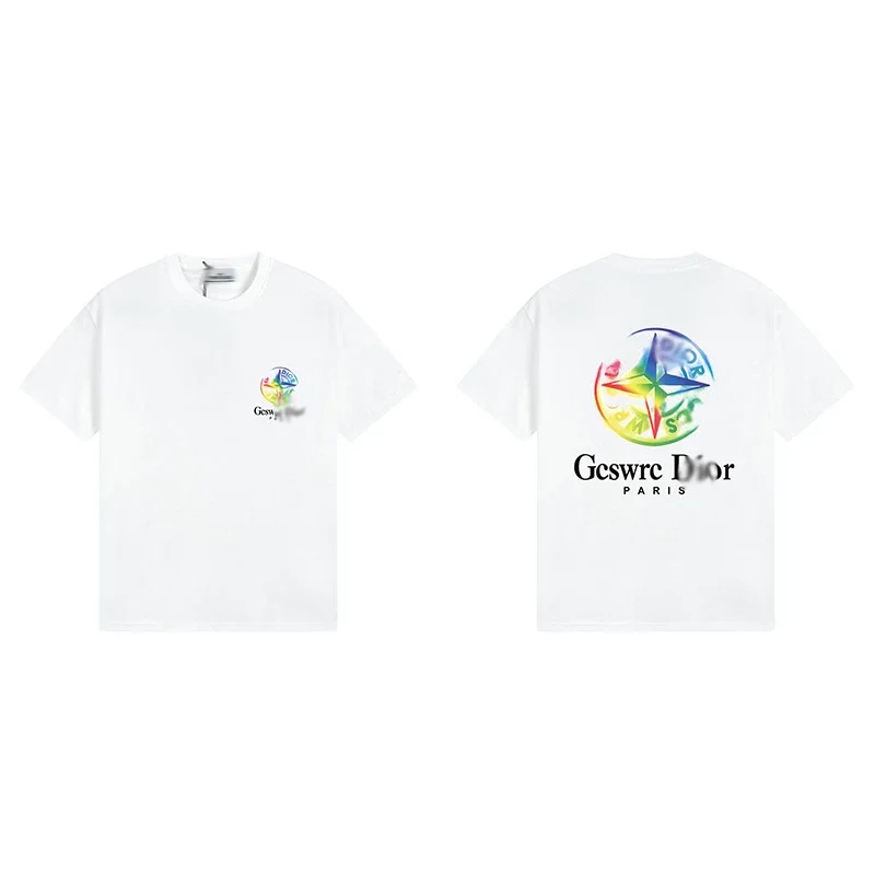 Shitongdao casual short-sleeved T-shirt printed loose round neck same style for men and women