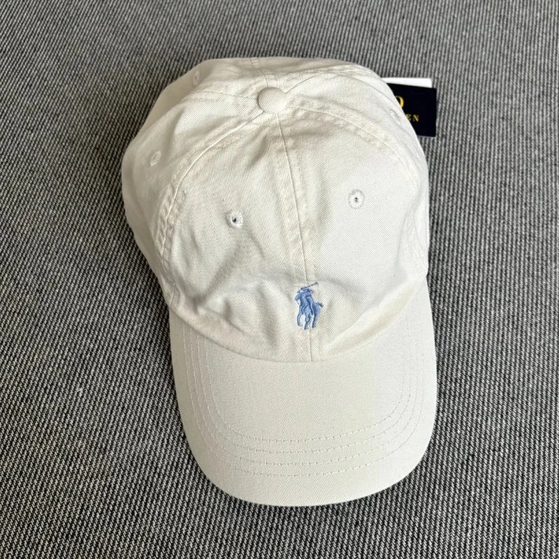 Polo Ralph Lauren Hats Embroidered Pony Baseball Cap — Milky white