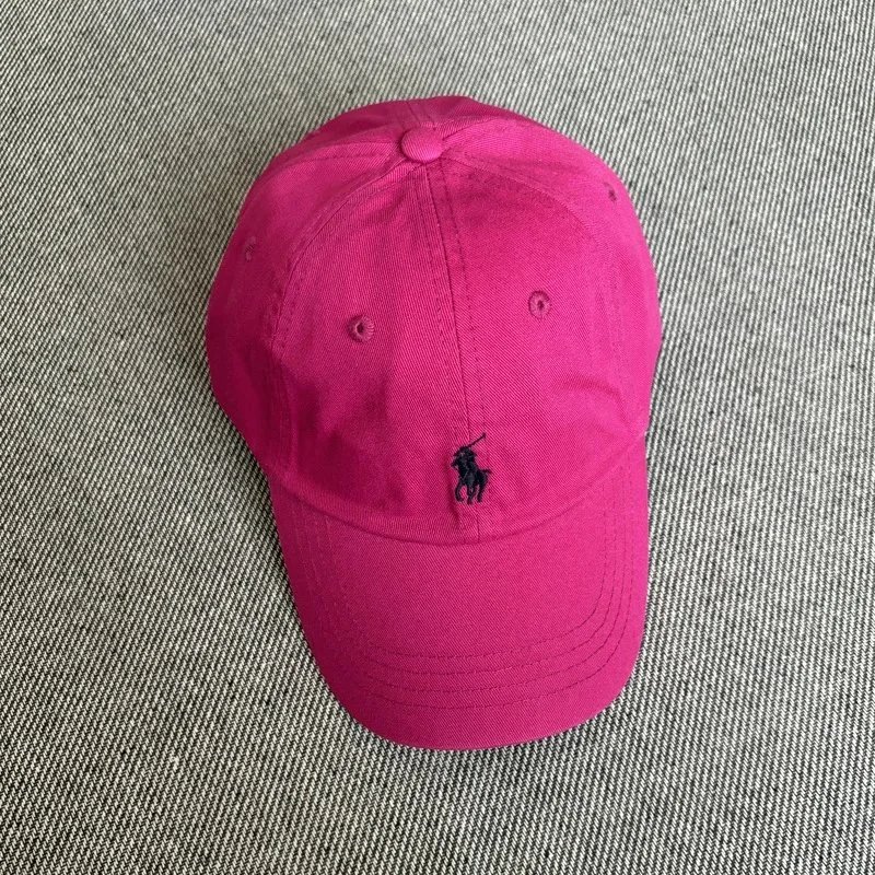 Polo Ralph Lauren Hats Embroidered Pony Baseball Cap — Rose red with a dark blue label