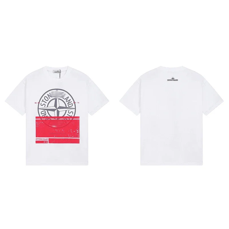 Shitongdao casual short-sleeved T-shirt printed loose round neck same style for men and women