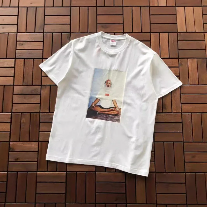 SUP letter print BOX high version short-sleeved T-shirt for men and women