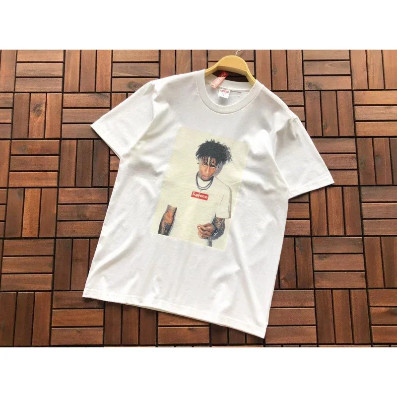 SUP letter print BOX high version short-sleeved T-shirt for men and women