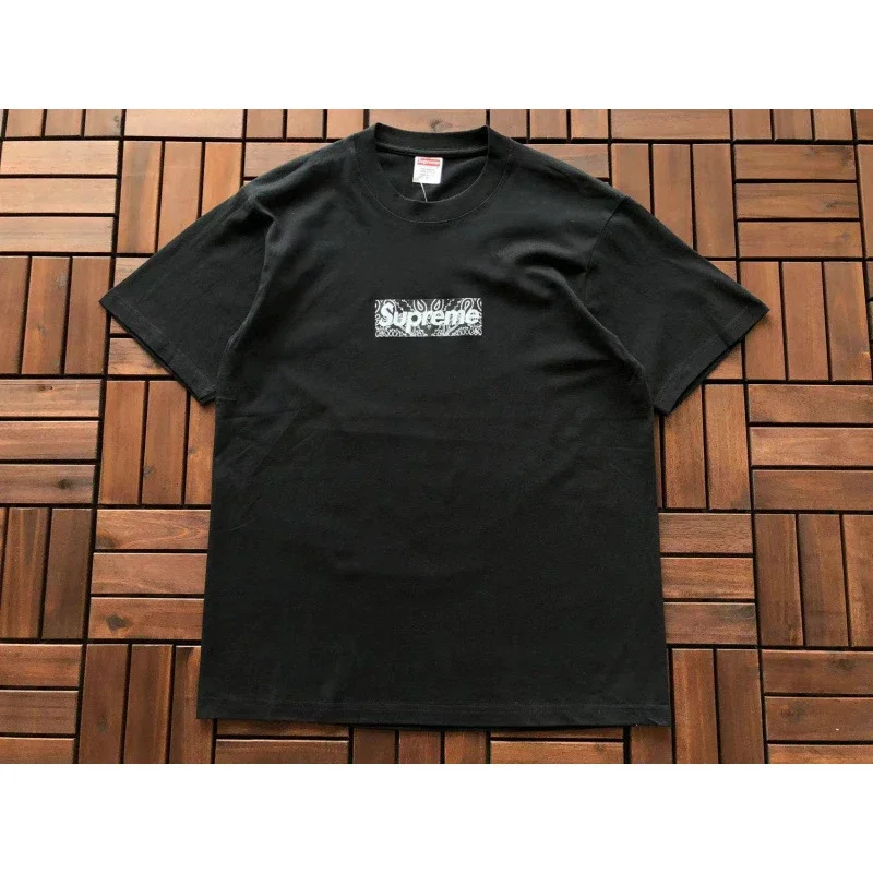 SUP letter print BOX high version short-sleeved T-shirt for men and women