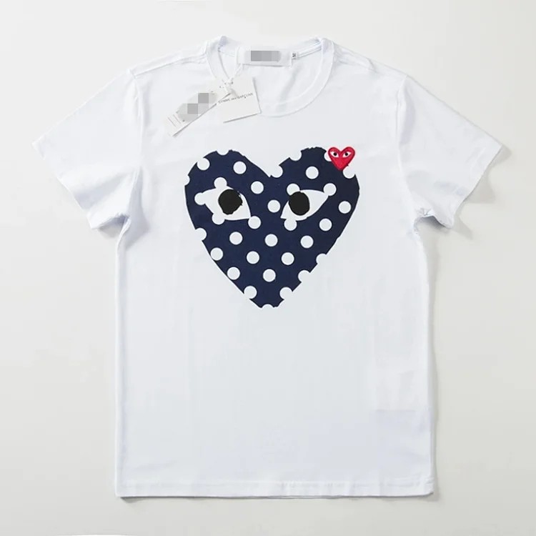 plaLove embroidered short-sleeved pure cotton red heart eyes couple T-shirt(pic5) plaLove embroidered short-sleeved pure cotton red heart eyes couple T-shirt