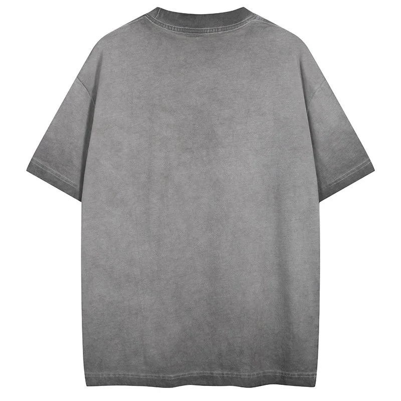 M family love letter short-sleeved men's and women's loose old retro T-shirt product image